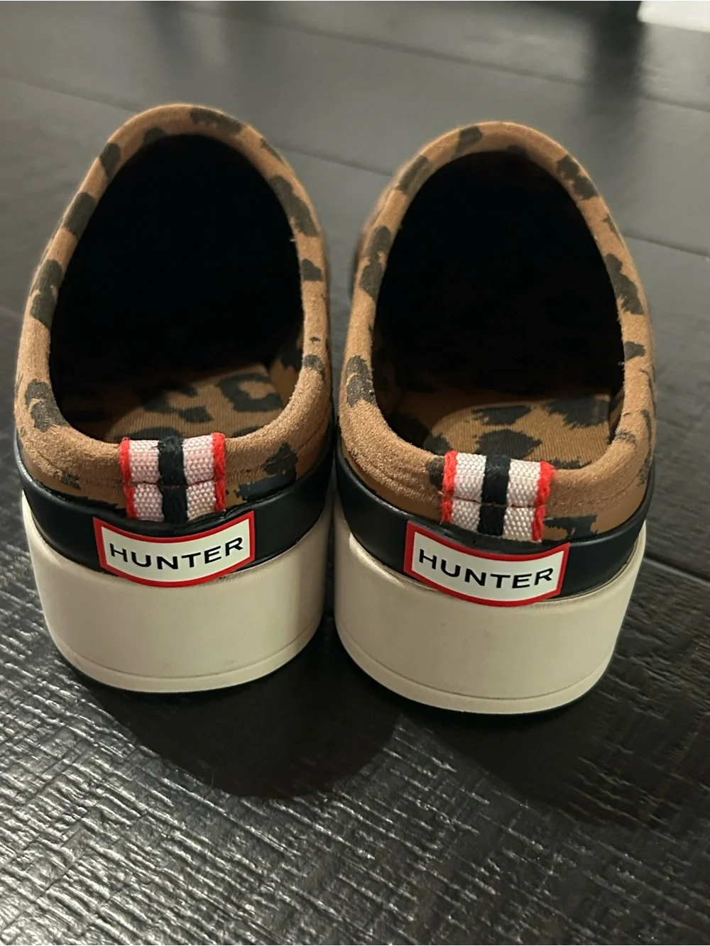 Hunter Play Clog Leopard Print Waterproof Slip-On Rain Garden Shoes
